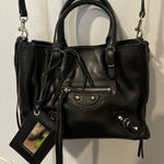 Balenciaga  Tote Shoulder Bag 535269 Papier Mini Side Zip Black Used Authentic‎ Photo 0
