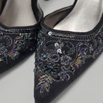Anne Michelle Anne Mitchell Black Suede Beaded Embellished D'orsay Heels Size 7.5 Photo 3