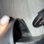 Calvin Klein Natania Black Leather Strappy Lace Up Dress Sandals Silver Heel 7 Photo 8