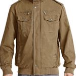 Men's Cotton Jacket Full Zip Lightweight Military Cargo Work Casual Jacket Outwear Coat Photo 5