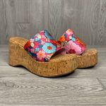 Yoki  Womens Wedge Mule Sandal shoes floral flower 70s style size 6.5 tropical Photo 1