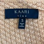 Kaari Blue Cable Knit Sweater Ribbon Tie Ling Sleeves Pink Size Small Photo 4