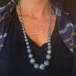 Vintage Blue & Off White Beaded Boho Necklace Photo 1
