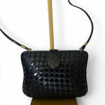 Vintage J & S Original 1960s Black Patent Woven Convertible Bag Photo 0