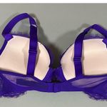 Victoria's Secret Purple Floral Lace Push-Up Diamond Diamonds Bra Bralette Brassiere Lingerie Size 34C π Photo 4