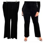 Good American Black Velvet Flare Pant Plus Size 3XL Holiday Cocktail Party Photo 0