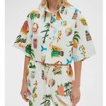 NWOT ALEMAIS x Alan Berry Rhys Samaki Cropped Organic Cotton Shirt Women's Sz 6 Photo 0