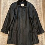 Donna Pella Vintage  Black Leather Trench Coat Photo 0