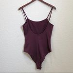 Charlotte Russe NWT Burgundy Scoop Neck Open Back Bodysuit S Photo 5