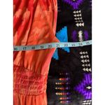 Old Navy  Orange Abstract V Neck Tie/Gathered Cap Sl Lined Smocked‎ Waist Sz XXL Photo 7