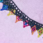 464. Beaded Seed Bead Rainbow Anklet Black Photo 1