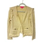Lilly Pulitzer  Simora Cardigan Metallic Gold Tweed Fringe Medium Photo 1