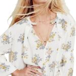 Free People  Swing Tunic Crepe Long Sleeve Dress White Gardenia Size Large Boho Photo 1