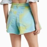 We Wore What  Blue Green Flare Bell Denim Shorts Size 26 NWT Brand New Photo 1