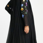 ASOS DESIGN pleated midi shirt dress embroidered sleeves in black S 18. E58 Photo 0