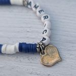 America Theme Stretch Bracelet Red, White, Blue Photo 1