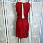 Vintage Elissa of California Red Lace Beaded Sheath Dress 60s Cocktail Party Photo 6