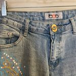 BQB Womens Light Blue Denim Jeans 7 Butterfly Embellishing Low Rise 32x25 Crop Size undefined Photo 2