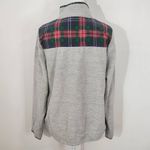 Crown & Ivy Gray Tartan Plaid Fleece Pullover Size Large Plaid Preppy Pullover Photo 4