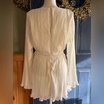 Lulus Embrace Your Beauty Ivory Pleated Long Sleeve Skort Romper Chiffon Large Photo 3