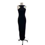 Nookie  Long Gown Maxi Dress Bodycon Halter Neck Cut‎ Out Tie Black Size Small Photo 2