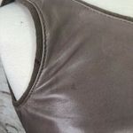 Armani Collezioni  Dress Womens 2 Lamb Leather Sleeveless Taupe Fitted Photo 5