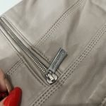 Michael Kors  PEARL GRAY LDS LEATHER JACKET MINT POCKET FULL ZIP SIZE Small Photo 10
