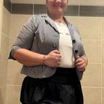 Striped Black and White Blazer Size 18 Photo 0