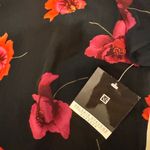 Valerie Stevens NWT 100% Silk Maxi Dress Size 12 Vintage Black/Red Floral Poppy Photo 5