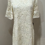 ECI Nordstrom  New York Silk Lace Sheath Dress‎ white cream NWT size 8 Photo 0
