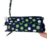 Vera Bradley Navy Blue LUCKY YOU Polka Dots Adjustable Crossbody Wallet Purse Photo 5