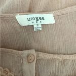 Umgee  Women Tunic Top S Peach Flower Crochet‎ Inlet Gauzy Boho Cottage Prairie Photo 1