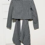 Tome Check Scarf Lapel Jacket Size 2 Photo 3