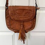 Antik Kraft  Brown Boho Tassel Crossbody Bag with Stud Trim Anthropologie Photo 0