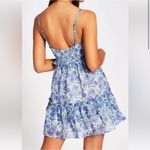 ASOS River Island Floral Print Ruffle Mini Dress Blue Purple Summer Casual Photo 1