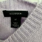 Halogen  Size‎ XL Sweater Purple Fuzzy Pullover Back Neck Tie Casual Preppy Cute Photo 2