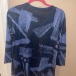 Jess & Jane Elegant Abstract Women's lightweight Sweater top shirt woman’s S Blue Photo 2