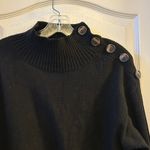 Anthropologie  Black Mock Neck Button Shoulder Sweater Size L Photo 7