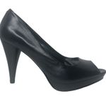 Style & Co . Black Celine Leather Peep Toe Heels - Size 8 - Women Photo 6