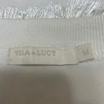 Vera & Lucy Women's White Tassels Fringe Long Sleeve Sweatshirt Sweater Top Sz M Photo 3