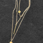 Layered Gold Tone Necklace with Circle and Stick Pendant Fashion Jewelry Gold Photo 0