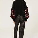 Sachin + Babi Landon Knit Cardigan in Black Burgundy Peony Photo 2
