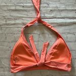 Athleta  Coral Orange Triangle Halter Bikini Top with Pads Size Small Photo 3