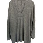 Carly Jeans Gray Oversized Long Sleeve Sweater Size Small V Neck Gray Photo 0