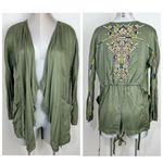 Jessica Simpson Blazer Finn Draped Embroidered Jacket Size Small S Olive Green Photo 1