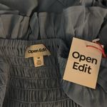 Open Edit Tie Front Puff Sleeve Blouse - Blue Chambray Size 2X Photo 8