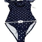 Old Navy  Blue & White Polka Dot‎ Ruffle One Piece Swimsuit Sz S NEW Photo 7