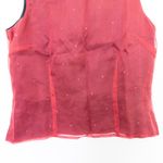 Emma James 90s  Womens Silk Top Size‎ 12 Red Beaded Embroidered Whimsigoth Witchy Photo 2