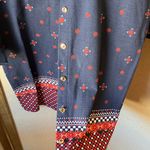 Carolyn Taylor  Dark Blue Floral Blouse large nwt Photo 7