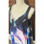 Joseph Ribkoff Maxi dress sleeveless Chiffon flowy Abstract watercolor sz 6 long Photo 2